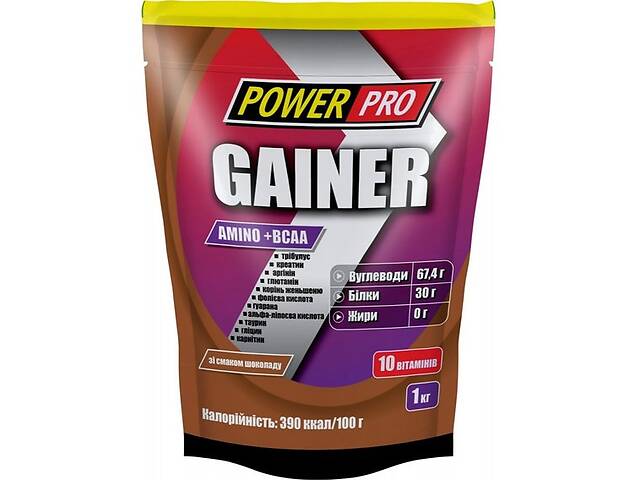 Гейнер Power Pro Gainer 1000 g /25 servings/ Шоколад