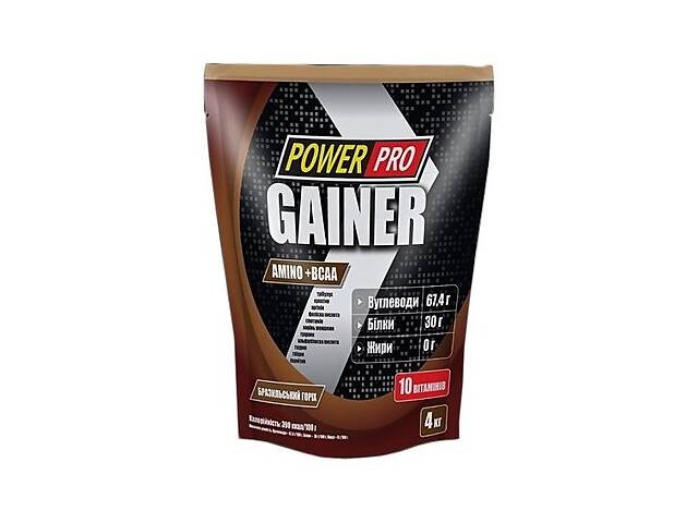 Гейнер Power Pro Gainer 4000 g /100 servings/ Бразильский орех