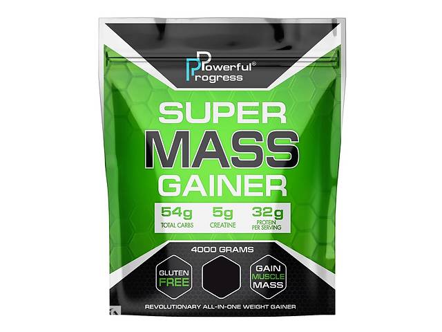 Гейнер Powerful Progress Super Mass Gainer 4000 g /40 servings/ Cappuccino