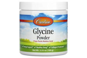 Глицин в порошке свободная форма аминокислоты Carlson Glycine Powder Free Form Amino Acid 100 г