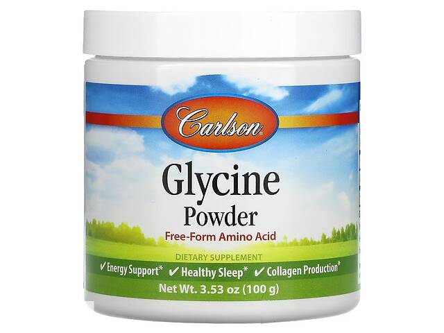 Глицин в порошке свободная форма аминокислоты Carlson Glycine Powder Free Form Amino Acid 100 г
