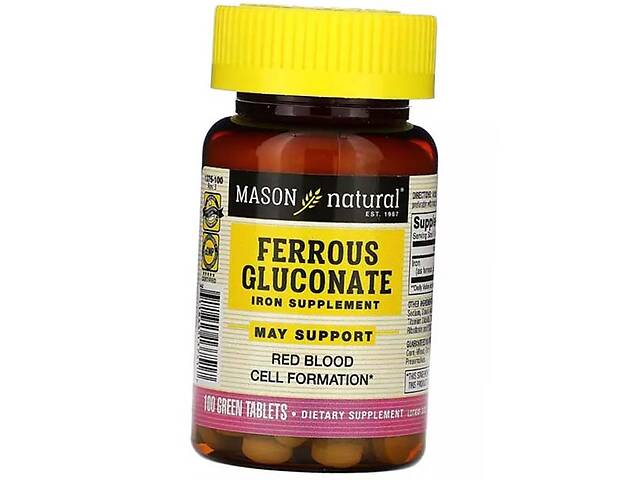 Глюконат Железа Ferrous Gluconate Mason Natural 100таб (36529056)