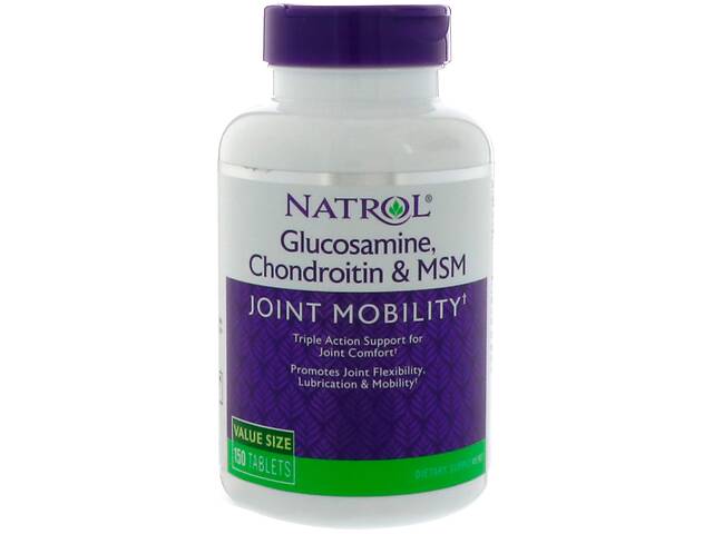 Глюкозамин хондроитин МСМ Glucosamine Chondroitin MSM Natrol 150 таблеток