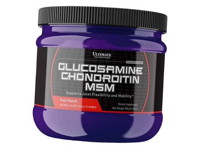 Глюкозамин Хондроитин МСМ Glucosamine Chondroitin MSM Powder Ultimate Nutrition 158г Фруктовый пунш (03090006)