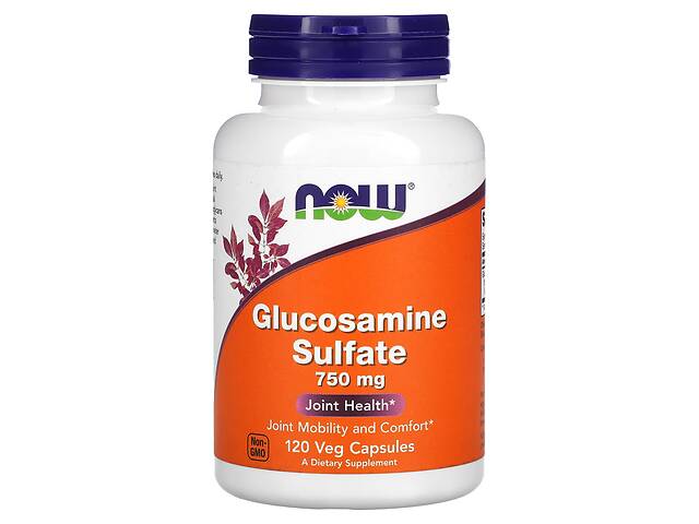Глюкозамин сульфат Glucosamine Sulfate Now Foods 750 мг 120 растительных капсул