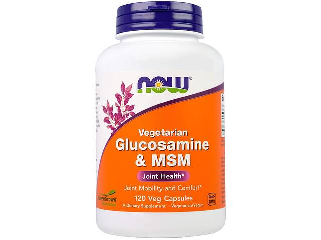 Глюкозамин и МСМ Glucosamine MSM Now Foods 120 вегетарианских капсул