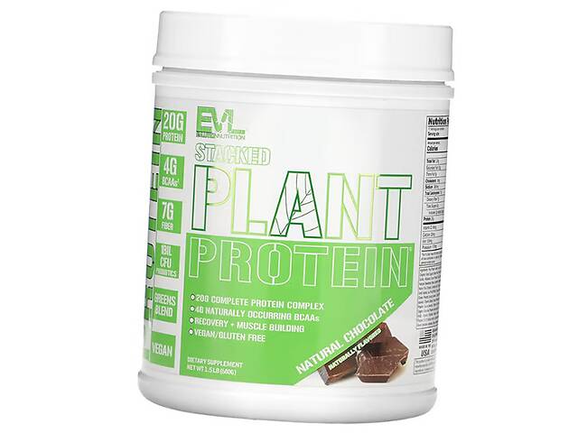 Гороховый протеин Evlution Nutrition Stacked Plant Protein 680 г Натуральный шоколад (29385004)