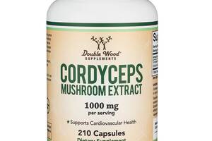 Грибной комплекс Double Wood Supplements Cordyceps Mushroom Extract 1000 mg (2 caps per serving) 210 Caps
