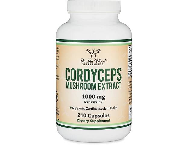 Грибной комплекс Double Wood Supplements Cordyceps Mushroom Extract 1000 mg (2 caps per serving) 210 Caps