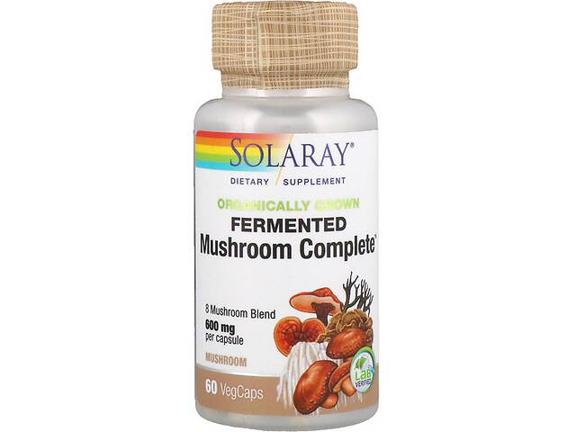 Грибной комплекс Solaray Organically Grown Fermented Mushroom Complete 600 mg 60 Veg Caps SOR-95379