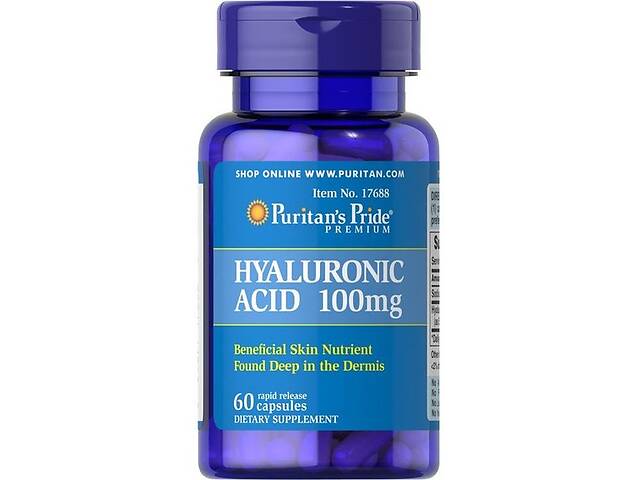 Гиалуроновая кислота Puritan's Pride Hyaluronic Acid 100 mg 60 Caps