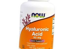 Гиалуроновая кислота и Метилсульфонилметан Hyaluronic Acid 50 with MSM Now Foods 120вегкапс (68128005)