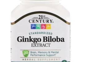 Гинкго Билоба 21st Century Ginkgo Biloba Extract Standardized 60 Veg Caps CEN-21249