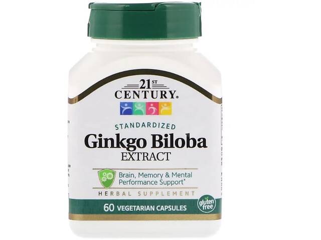 Гинкго Билоба 21st Century Ginkgo Biloba Extract Standardized 60 Veg Caps CEN-21249