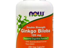 Гинкго Билоба Ginkgo Biloba Now Foods двойная сила 120 мг 200 вегетарианских капсул