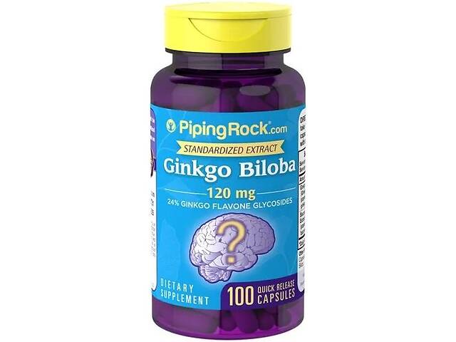 Гинкго Билоба Piping Rock Ginkgo Biloba Extract 120 mg Full Spectrum Nutrition 100 Caps