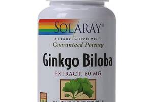 Гинкго Билоба Solaray Ginkgo Biloba Leaf Extract 60 mg 60 Veg Caps SOR-03600