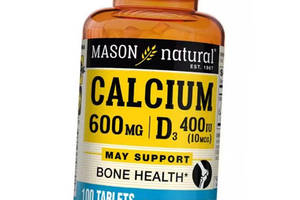 Кальций Д3 Calcium 600 Plus Vitamin D3 Mason Natural 100таб (36529059)