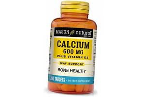 Кальций Д3 Calcium 600 Plus Vitamin D3 Mason Natural 200таб (36529059)