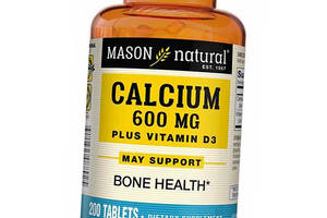 Кальций Д3 Calcium 600 Plus Vitamin D3 Mason Natural 200таб (36529059)