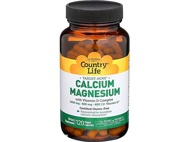 Кальций магний Country Life Calcium Magnesium with Vitamin D3 120 caps