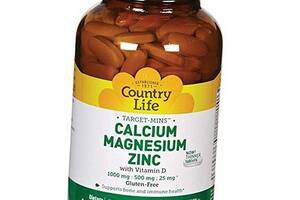 Кальций Магний Цинк и Витамин Д3 Calcium Magnesium Zinc Vitamin D Country Life 180таб (36124059)