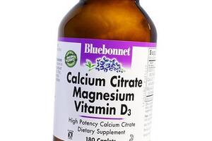 Кальцій Магній Вітамін Д3, Calcium Citrate Magnesium Vitamin D3, Bluebonnet Nutrition 180каплет (36393064)