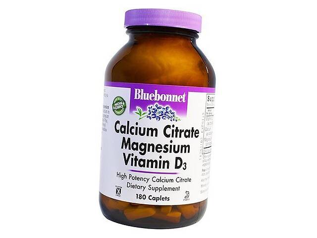 Кальций Магний Витамин Д3 Calcium Citrate Magnesium Vitamin D3 Bluebonnet Nutrition 180каплет (36393064)