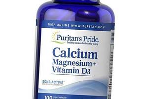 Кальций Магний Витамин Д3 Calcium Magnesium plus Vitamin D3 Caps Puritan's Pride 100капс (36367221)