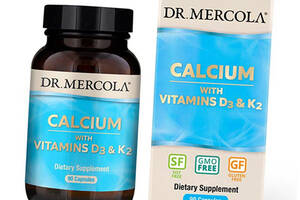 Кальций с Витаминами Д3 и К2 Calcium with Vitamins D3 & K2 Dr. Mercola 30капс (36387037)