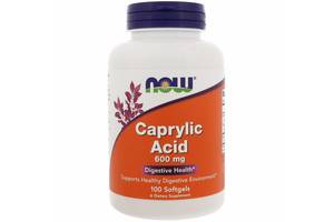 Каприловая кислота Caprylic Acid Now Foods 600 мг 100 капсул