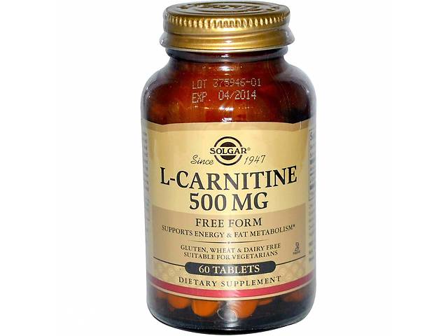 Карнитин (L-Carnitine) Solgar свободная форма 500 мг 60 таблеток