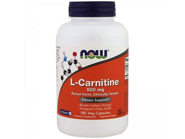 Карнитин NOW Foods L-Carnitine 500 mg 180 Veg Caps