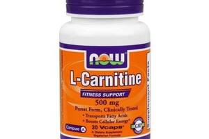 Карнитин NOW Foods L-Carnitine 500 mg 30 Veg Caps