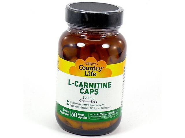 Карнитин Тартрат с Витамином В6 L-carnitine Country Life 60вегкапс (02124005)