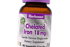 Хелат Железа Chelated Iron 18 Bluebonnet Nutrition 90вегкапс (36393058)