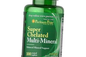 Хелатные Мультиминералы Super Chelated Multi-Mineral Puritan's Pride 100каплет (36367144)