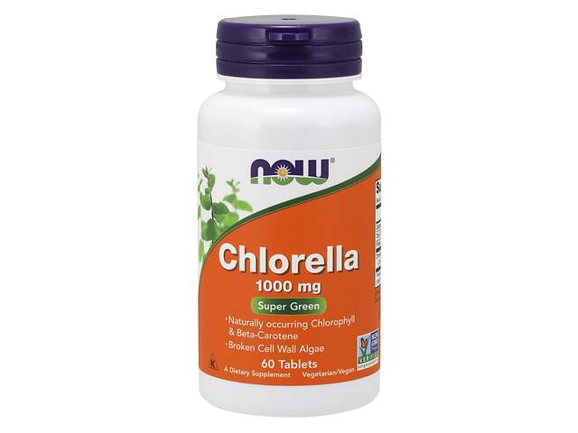 Хлорелла Chlorella Now Foods 1000 мг 60 таблеток