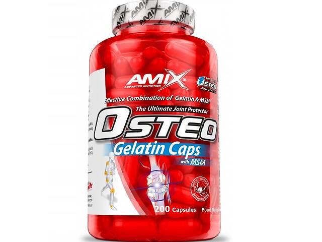 Хондропротектор для спорта Amix Nutrition OsteoGelatine + MSM 200 Caps