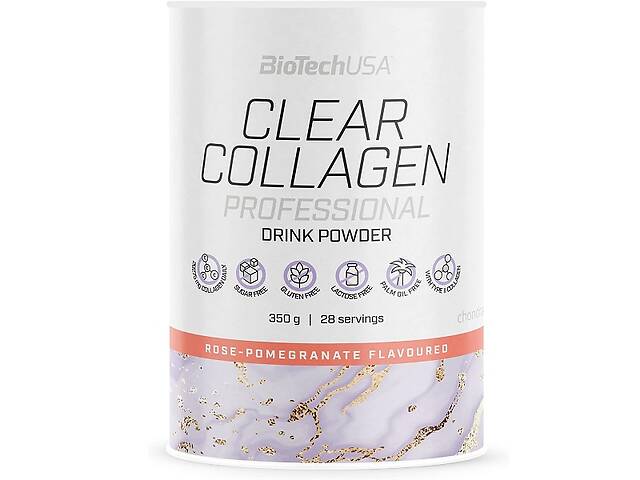 Хондропротектор для спорта BioTechUSA Clear Collagen Professional 350 g /28 servings/ Rose Pomegranate