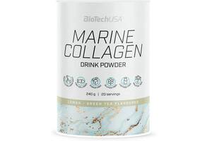 Хондропротектор для спорта BioTechUSA Marine Collagen 240 g /20 servings/ Green Tea Lemon