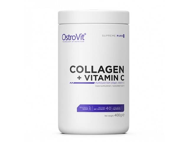 Хондропротектор для спорта OstroVit Collagen And Vitamin C 400 g /40 servings/ Pure