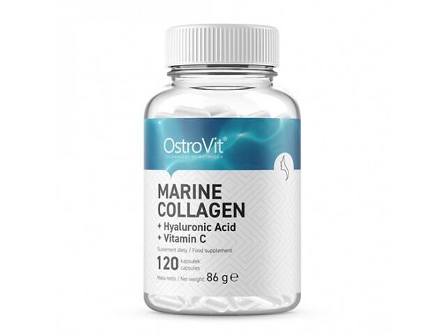 Хондропротектор для спорта OstroVit Marine Collagen + Hyaluronic Acid + Vitamin C 120 Caps