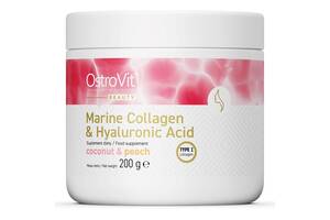 Хондропротектор для спорта OstroVit Marine Collagen + Hyaluronic Acid 200 g /30 servings/ Coconut Peach