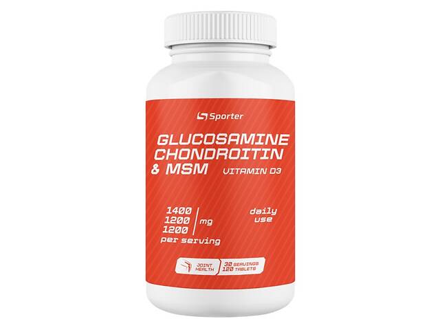 Хондропротектор (для спорта) Sporter Glucosamine & Chondroitin + MSM + D3 120 Tabs