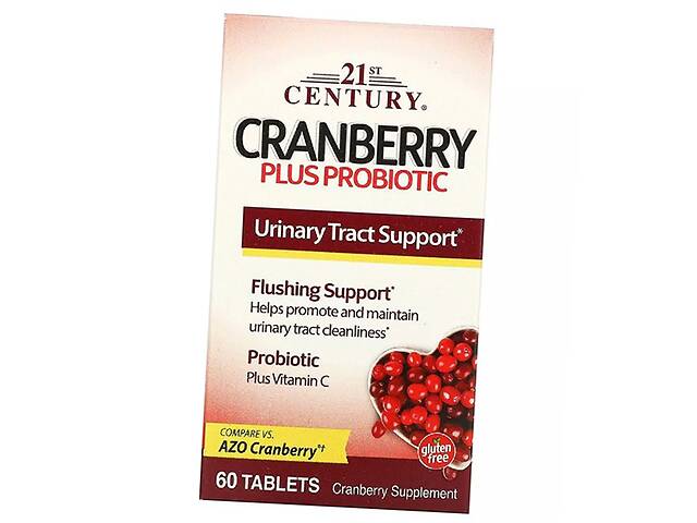 Клюква с пробиотиком Cranberry Plus Probiotic 21st Century 60таб (71440019)