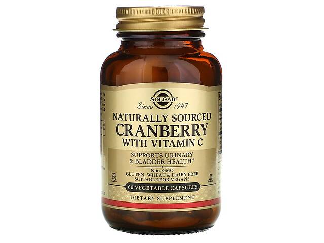 Клюква + витамин С Cranberry Vitamin C Solgar натуральная 60 растительных капсул
