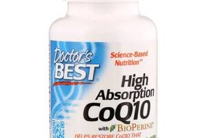 Коэнзим Doctor's Best High Absorption CoQ10 with BioPerine 100 mg 60 Veg Caps DRB-00069