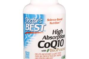 Коэнзим Doctor's Best High Absorption CoQ10 with BioPerine 200 mg 180 Veg Caps DRB-00329
