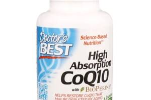 Коэнзим Doctor's Best High Absorption CoQ10 with BioPerine 400 mg 60 Veg Caps DRB-00157